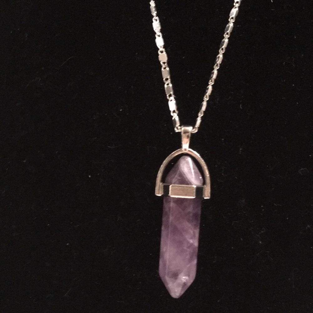 Sterling Silver Necklace w/ Quartz Crystal Pendant